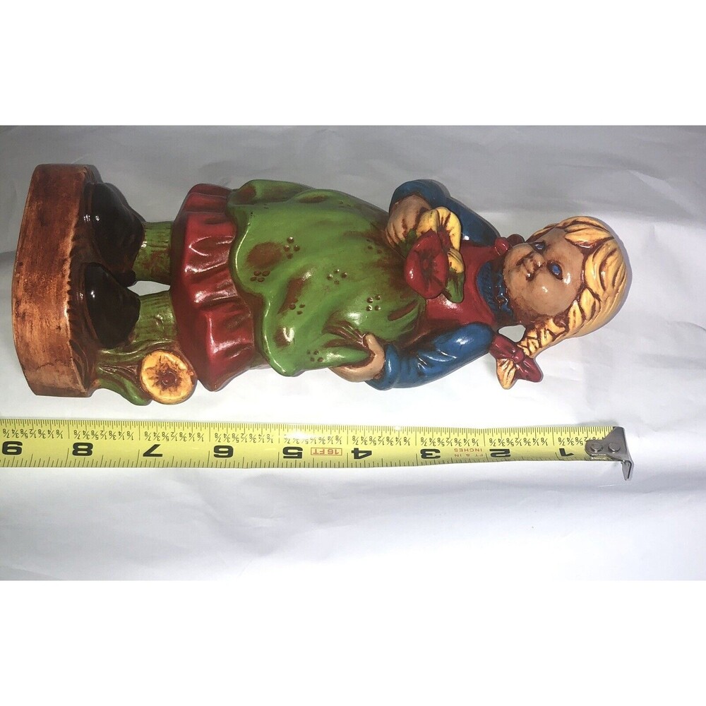 Young Blue-eyed Blonde Girl Holding Flowers © 1972 CERAMICHROME Figure #34 - Picture 6 of 6